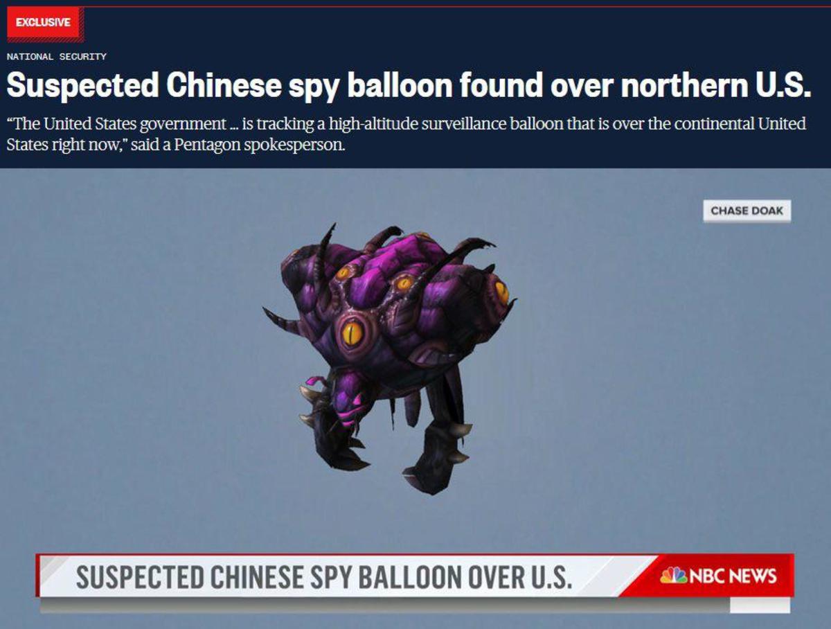 An alient creature shown on a news broadcast.